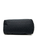Shoulder Bag Web Large Diaper Tote Black Monogrammed Canvas