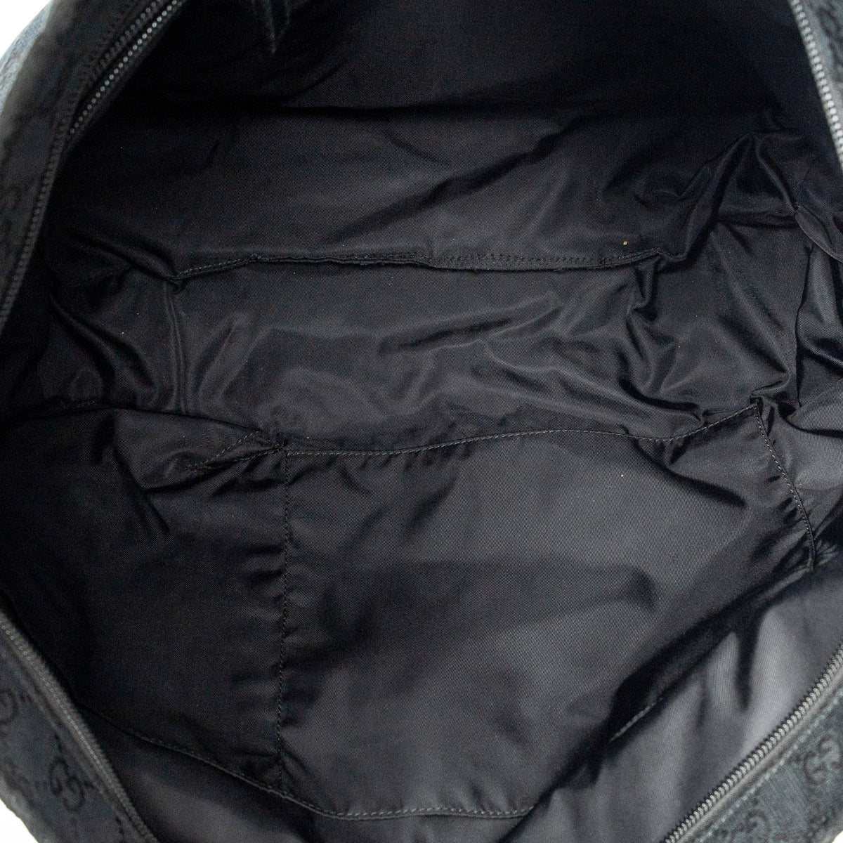 Shoulder Bag Web Large Diaper Tote Black Monogrammed Canvas