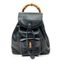 Backpack Mini Bamboo Backpack Black Calfskin Leather