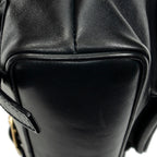 Backpack Mini Bamboo Backpack Black Calfskin Leather