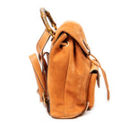 Backpack Mini Bamboo Backpack Orange Suede Leather