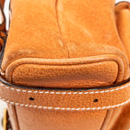 Backpack Mini Bamboo Backpack Orange Suede Leather