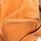 Backpack Mini Bamboo Backpack Orange Suede Leather