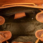 Backpack Mini Bamboo Backpack Orange Suede Leather