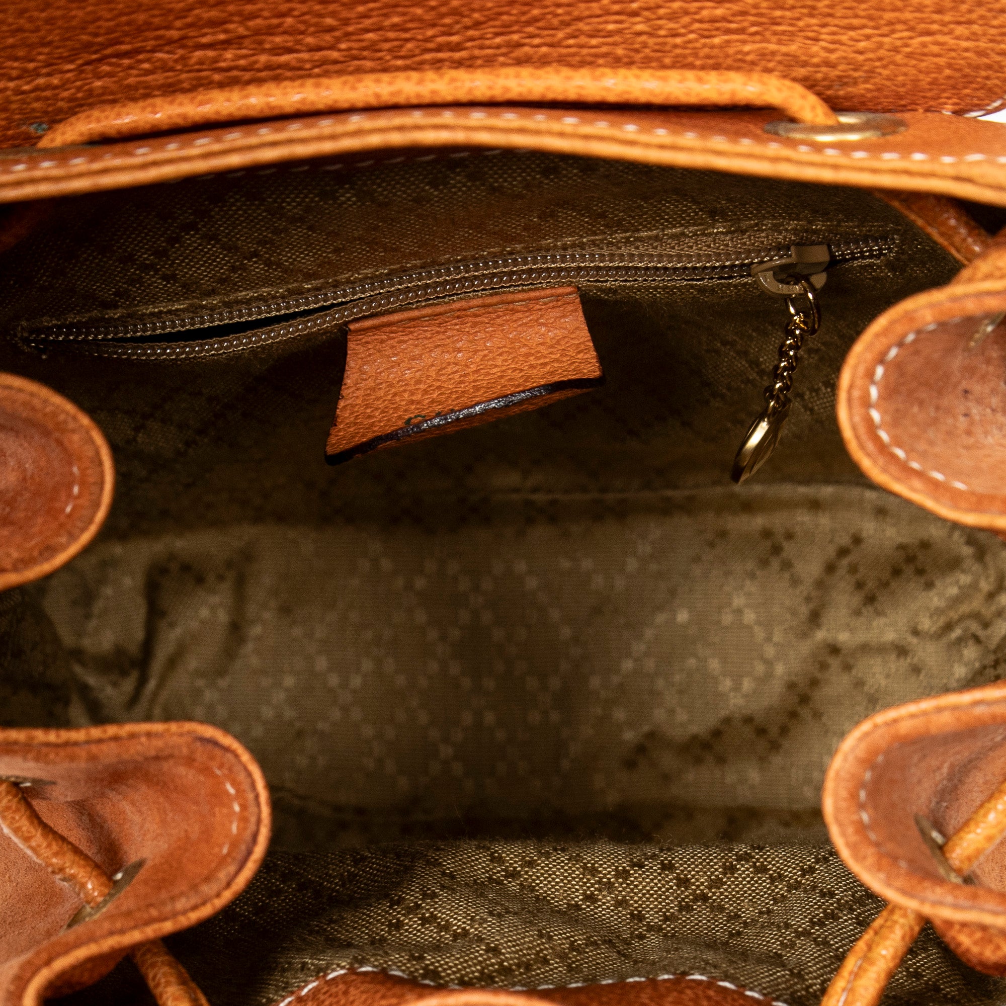 Backpack Mini Bamboo Backpack Orange Suede Leather