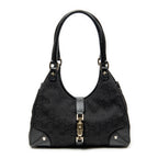 Shoulder Bag Nailhead Jackie Bardot Black Monogrammed Canvas
