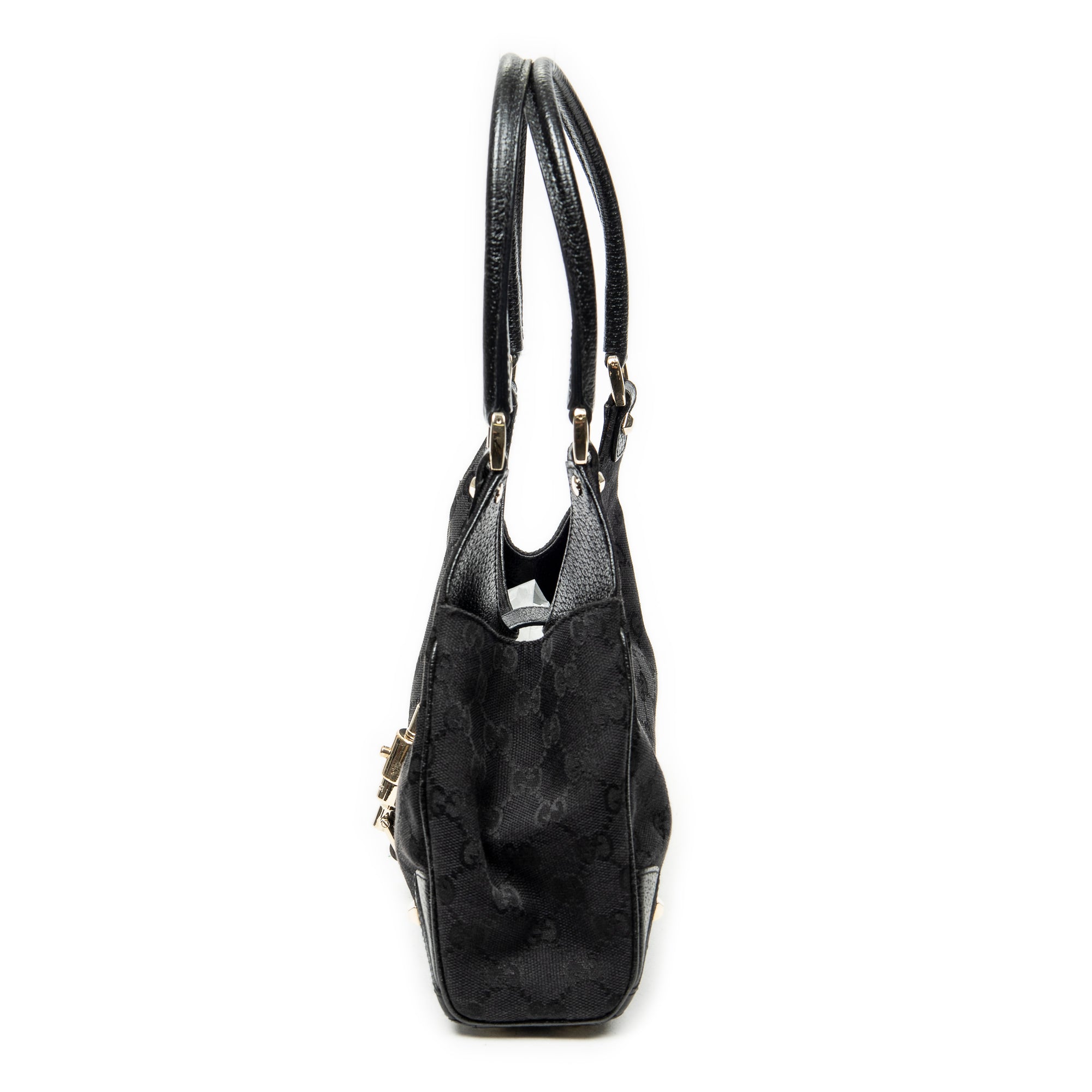 Shoulder Bag Nailhead Jackie Bardot Black Monogrammed Canvas