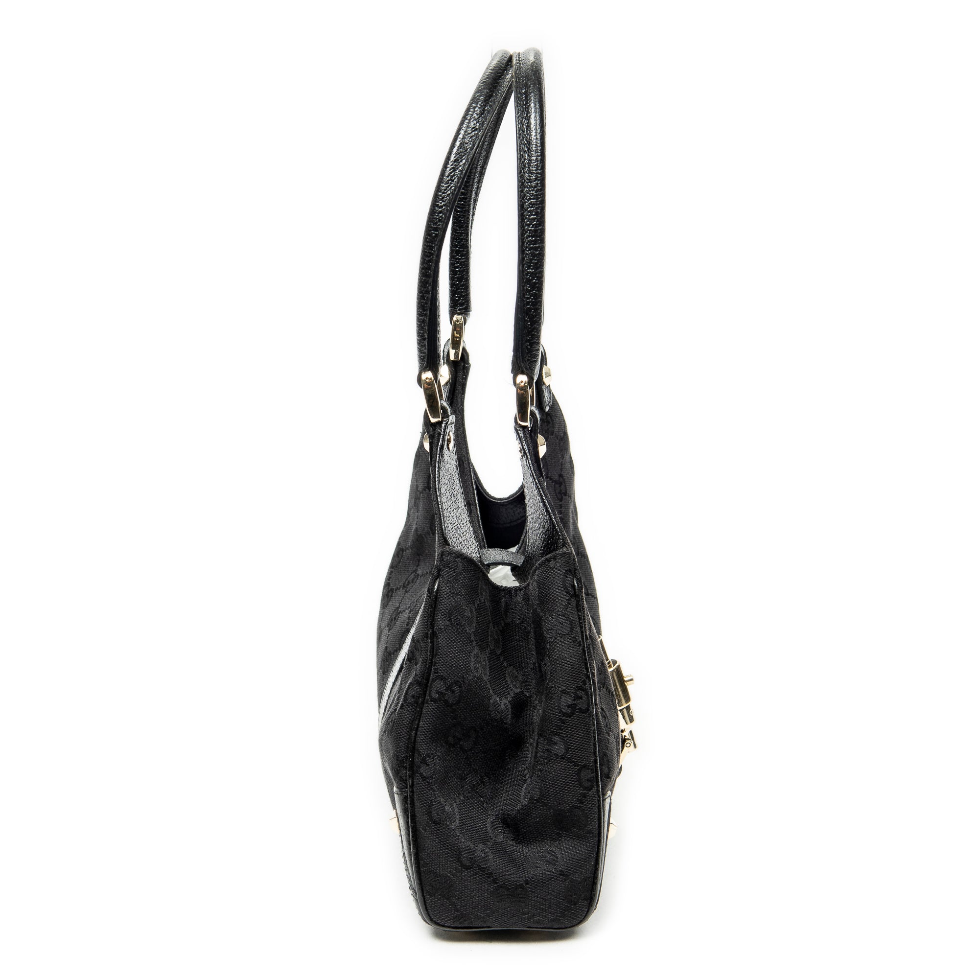 Shoulder Bag Nailhead Jackie Bardot Black Monogrammed Canvas