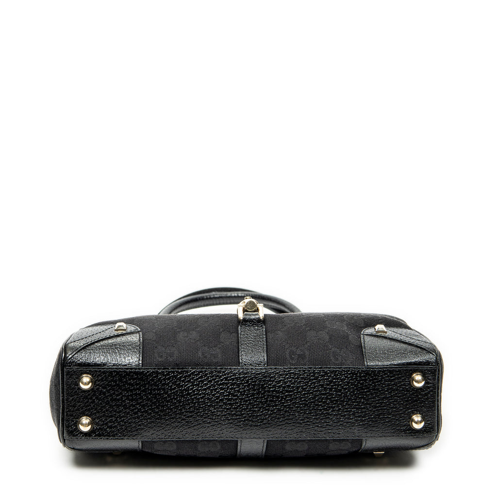 Shoulder Bag Nailhead Jackie Bardot Black Monogrammed Canvas