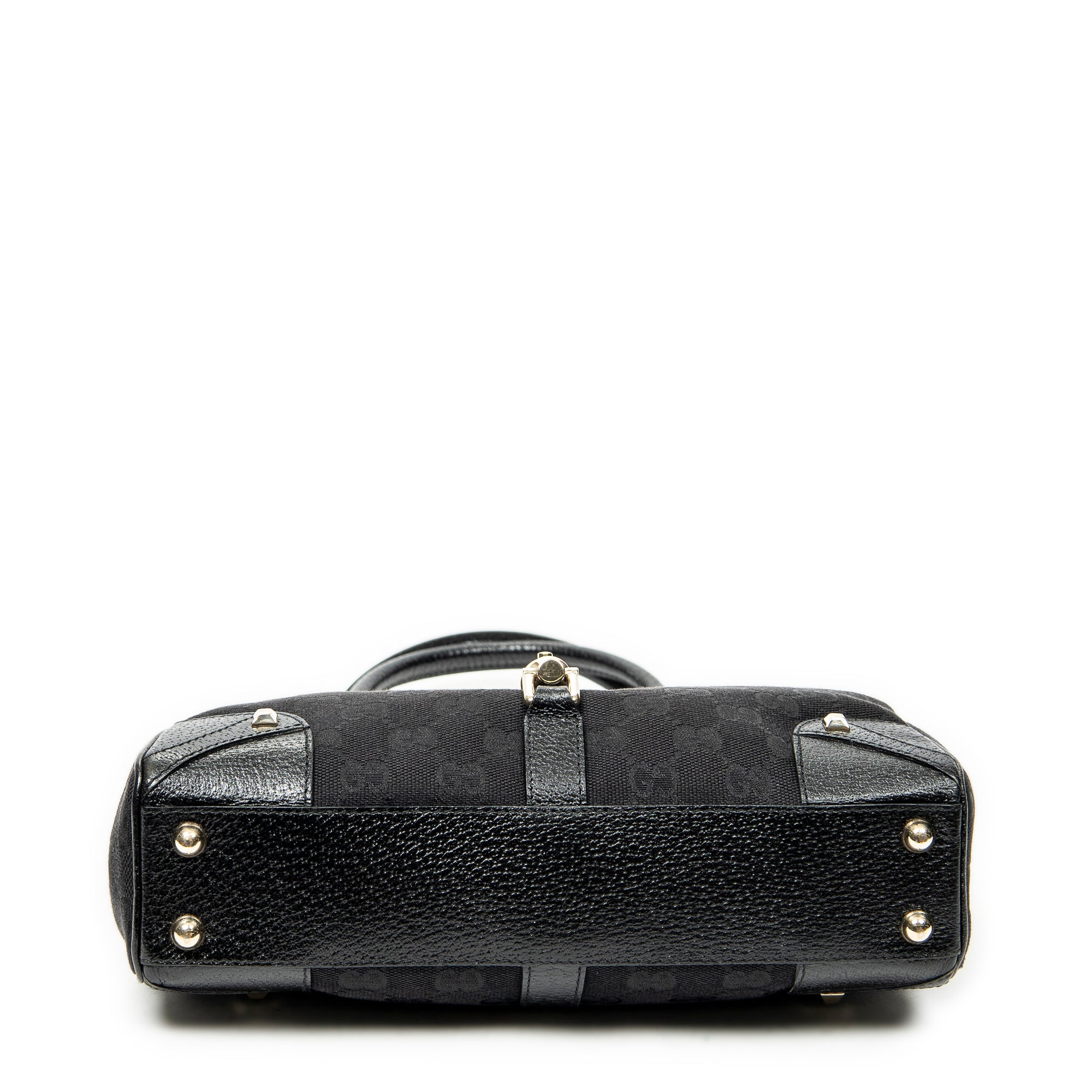Shoulder Bag Nailhead Jackie Bardot Black Monogrammed Canvas