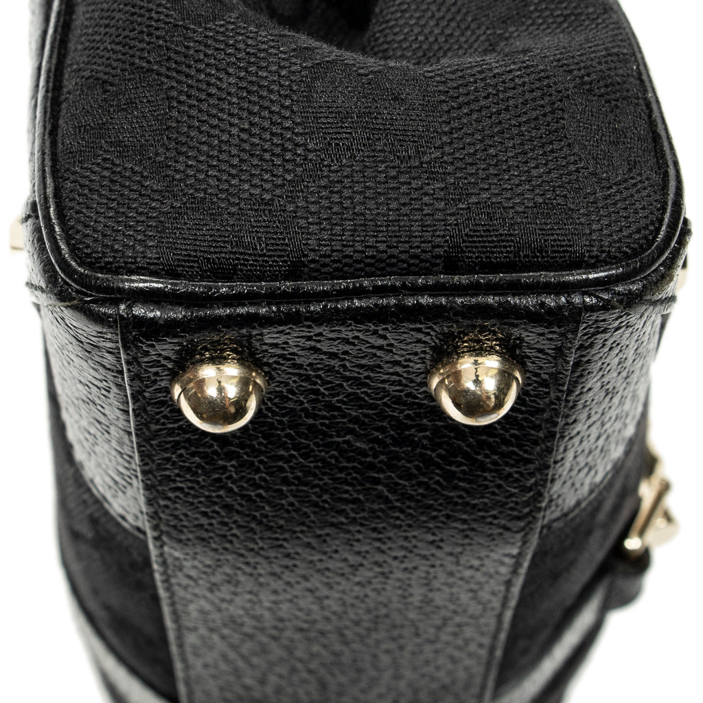 Shoulder Bag Nailhead Jackie Bardot Black Monogrammed Canvas