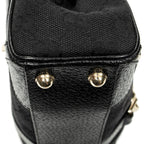 Shoulder Bag Nailhead Jackie Bardot Black Monogrammed Canvas