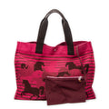 Shoulder Bag Chevaux En Camouflage Beach Bag Fuchsia Pink Toile Officier Canvas