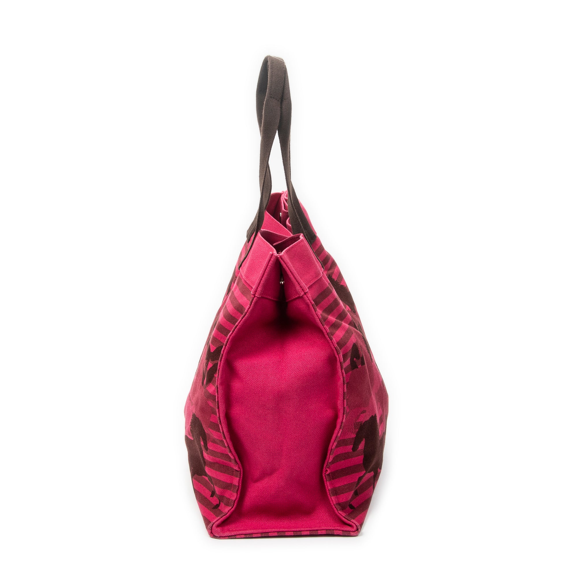 Shoulder Bag Chevaux En Camouflage Beach Bag Fuchsia Pink Toile Officier Canvas