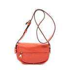 Shoulder Bag Mini Heritage Flap Crossbody Orange Grained Calfskin Leather