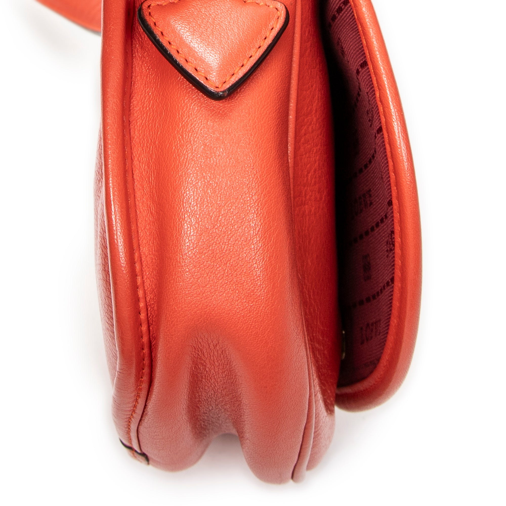 Shoulder Bag Mini Heritage Flap Crossbody Orange Grained Calfskin Leather