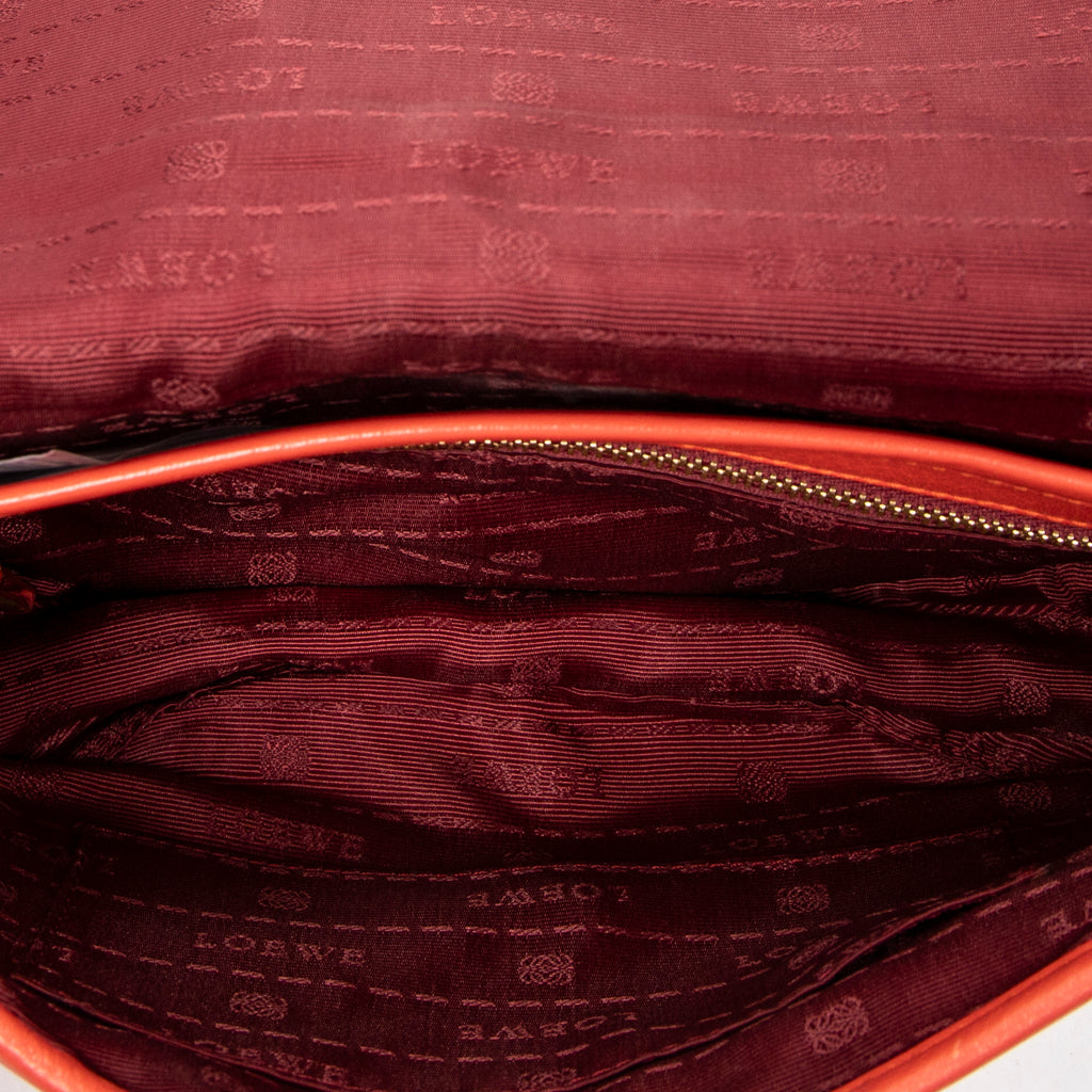 Shoulder Bag Mini Heritage Flap Crossbody Orange Grained Calfskin Leather