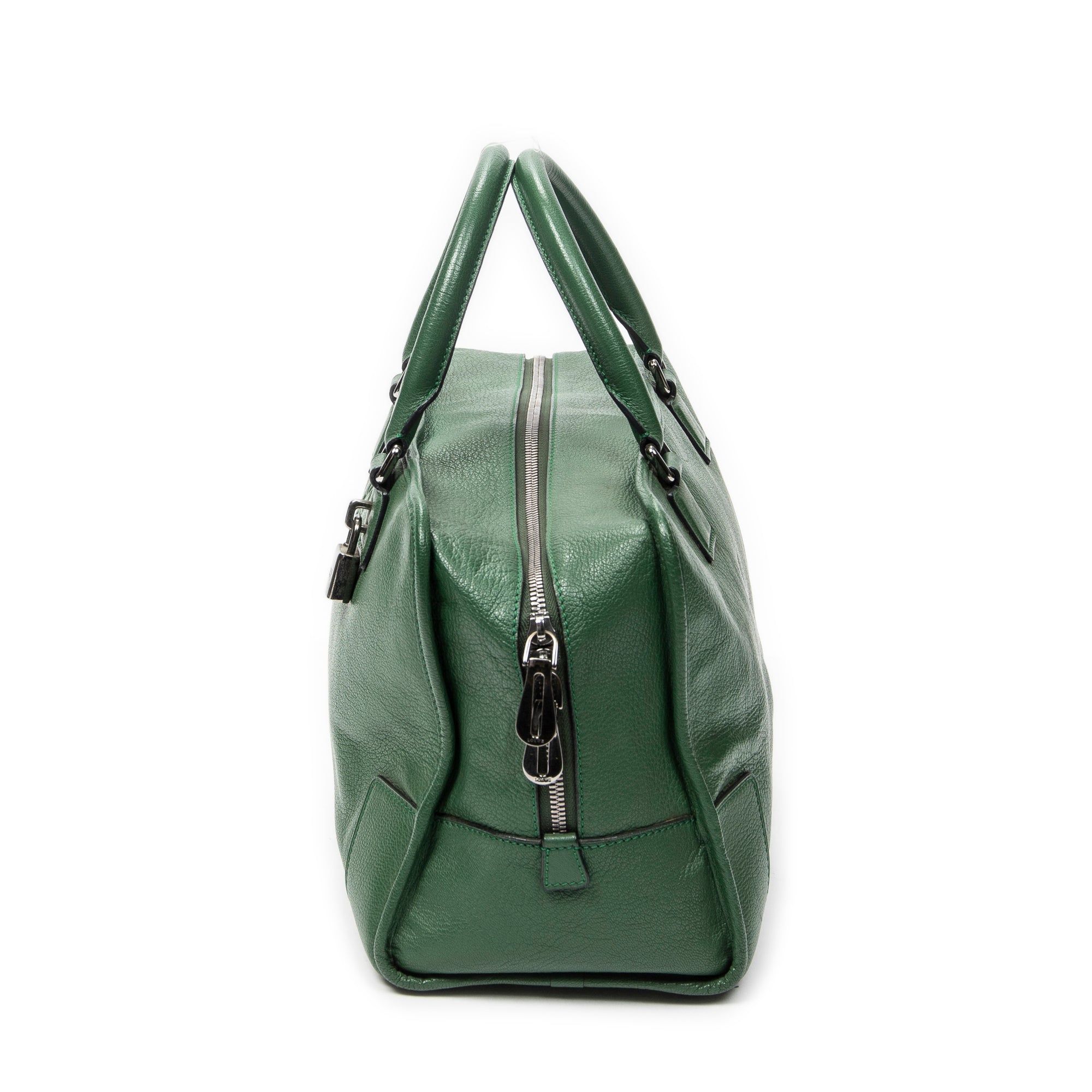 Handbag Amazona 36 Green Grained Calfskin Leather