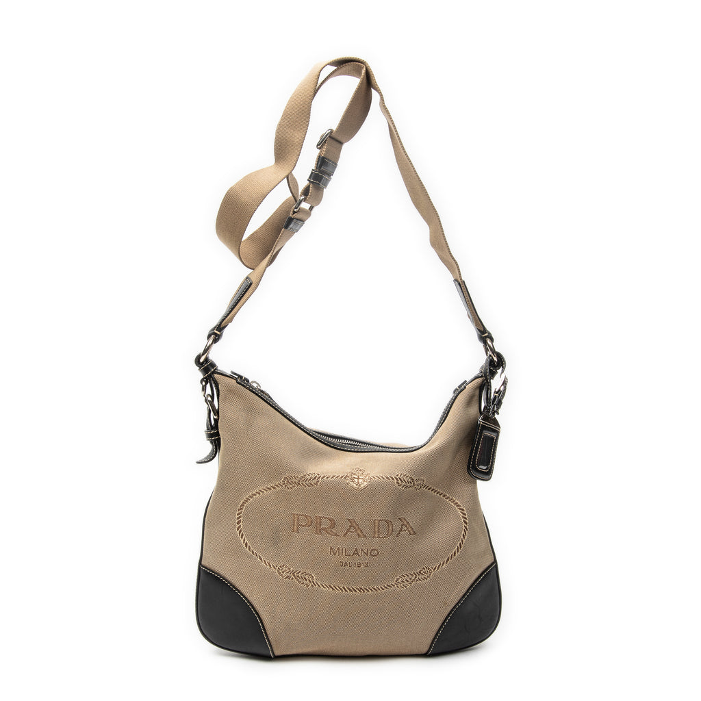 Shoulder Bag Jacquard Messenger Crossbody Black Jacquard Canvas