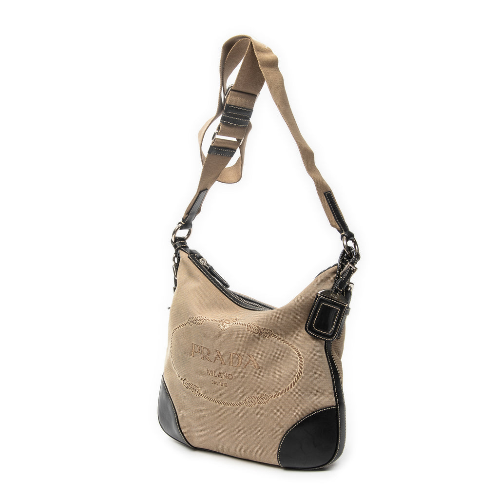 Shoulder Bag Jacquard Messenger Crossbody Black Jacquard Canvas