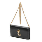 Shoulder Bag Star Kate Chain Black Grain de Poudre Leather