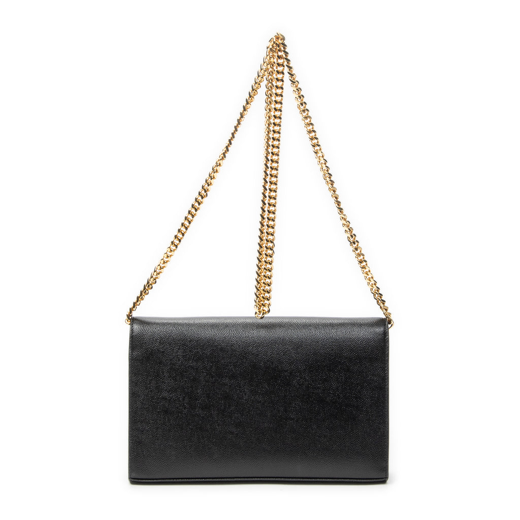 Shoulder Bag Star Kate Chain Black Grain de Poudre Leather