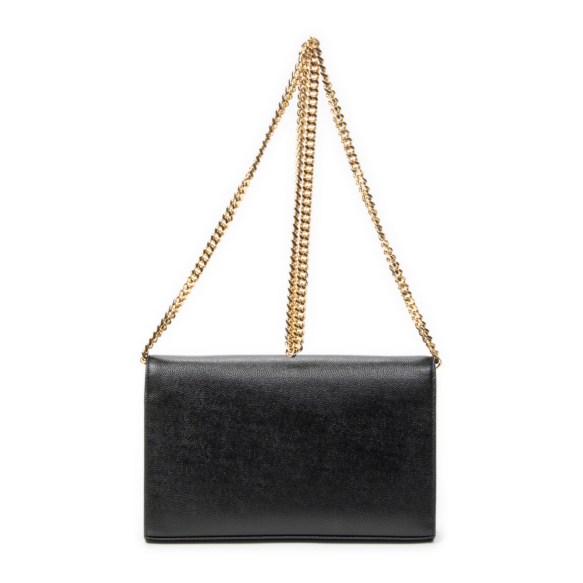 Shoulder Bag Star Kate Chain Black Grain de Poudre Leather