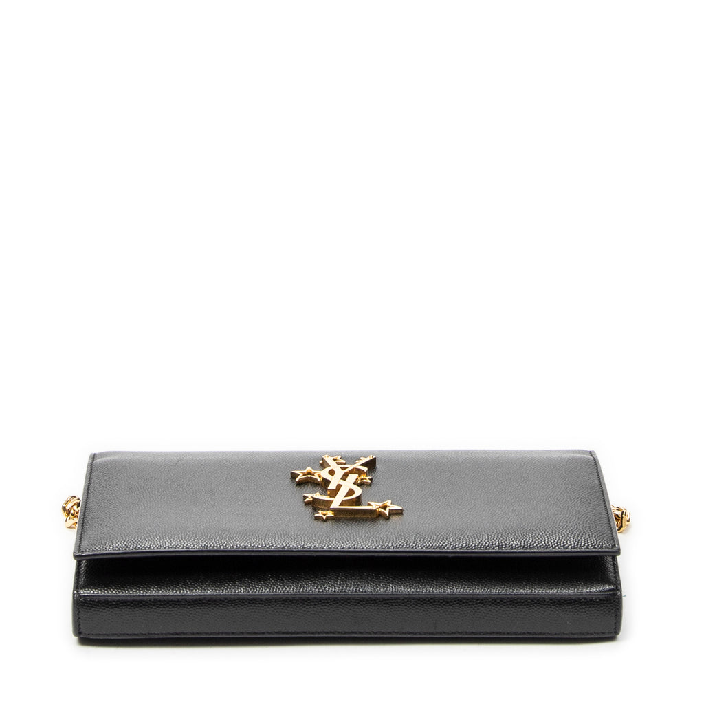 Shoulder Bag Star Kate Chain Black Grain de Poudre Leather