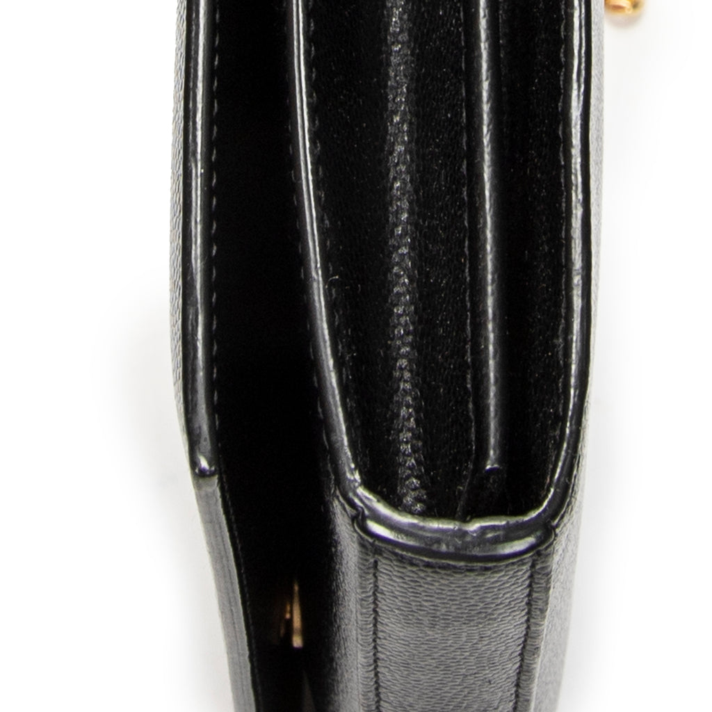 Shoulder Bag Star Kate Chain Black Grain de Poudre Leather