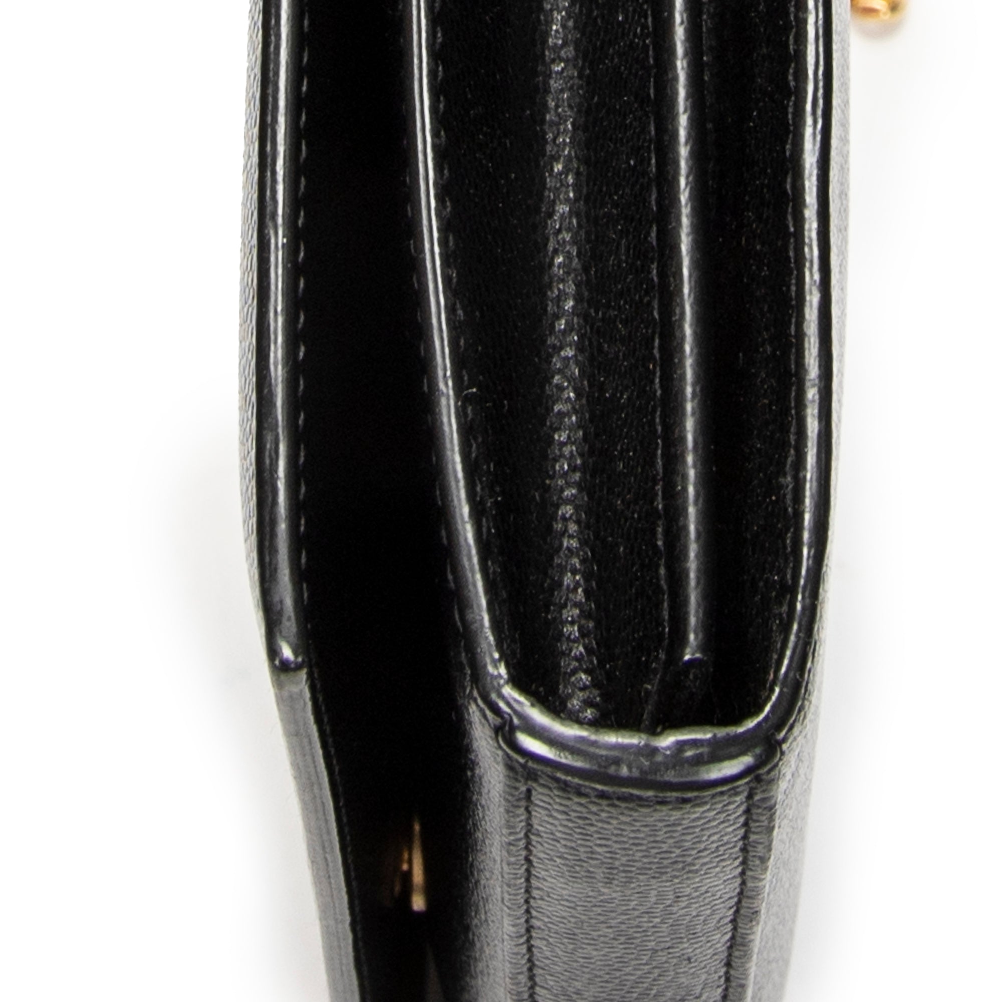 Shoulder Bag Star Kate Chain Black Grain de Poudre Leather