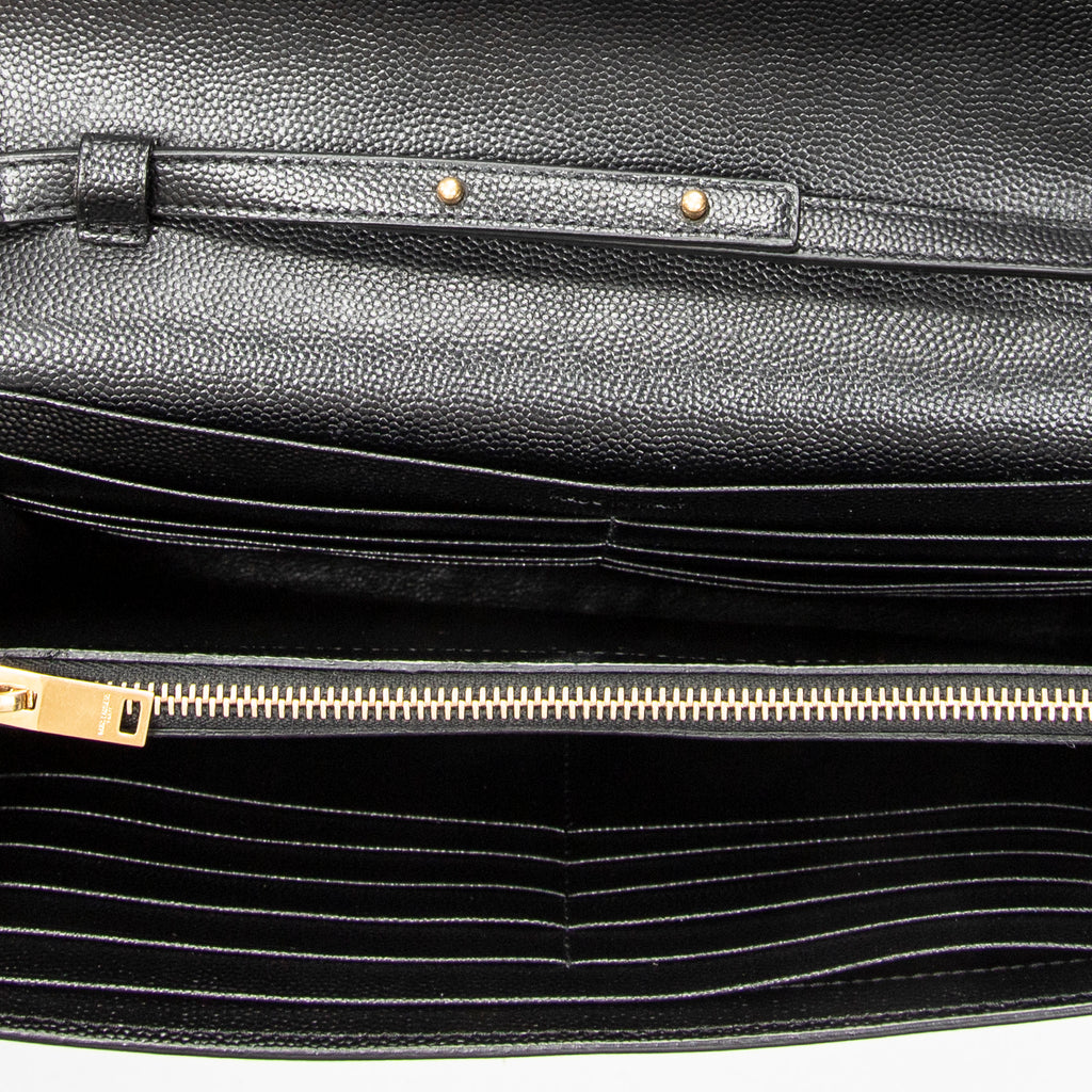 Shoulder Bag Star Kate Chain Black Grain de Poudre Leather