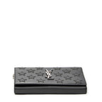 Shoulder Bag Star Embossed Kate Chain Black Calfskin Leather