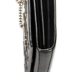 Shoulder Bag Star Embossed Kate Chain Black Calfskin Leather