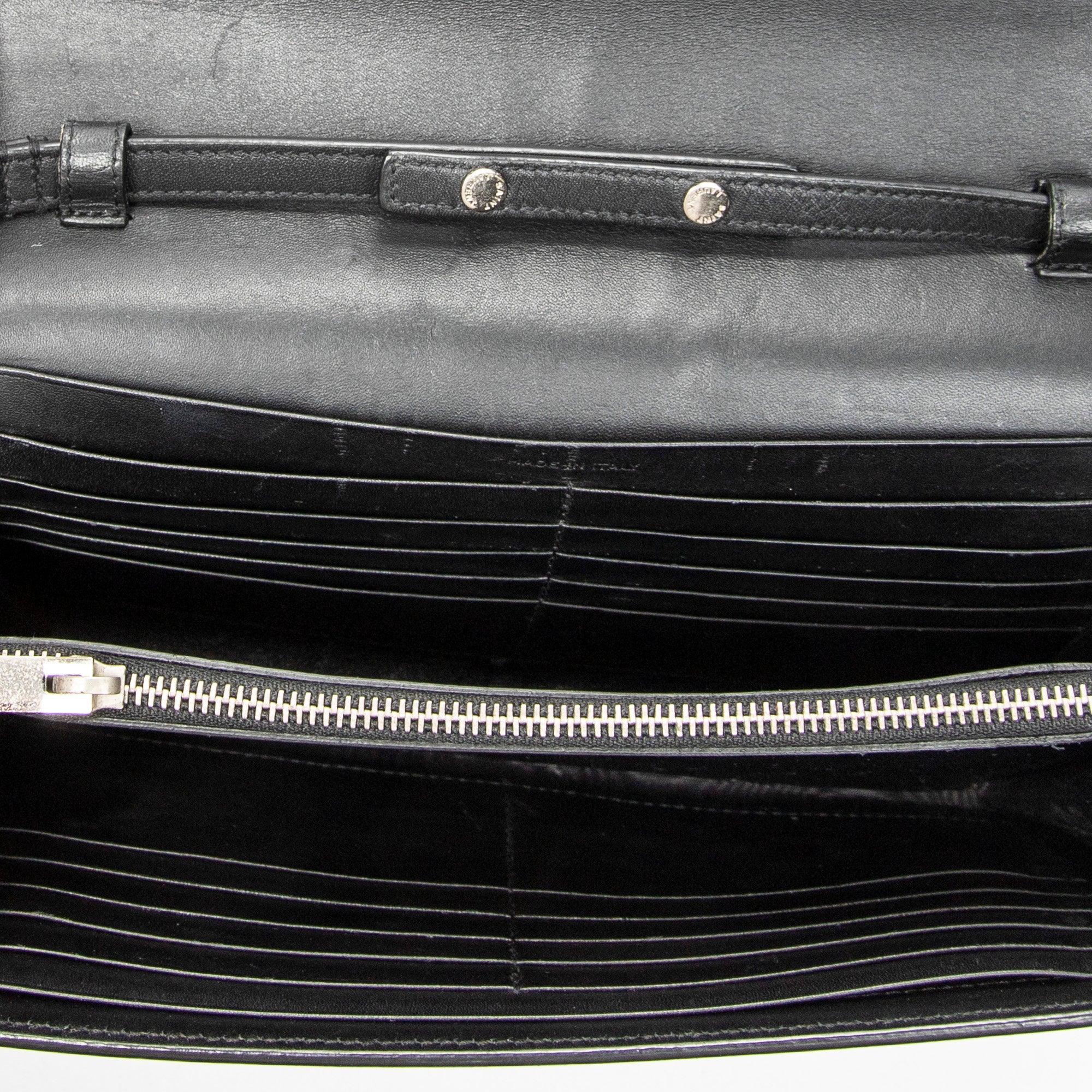 Shoulder Bag Star Embossed Kate Chain Black Calfskin Leather