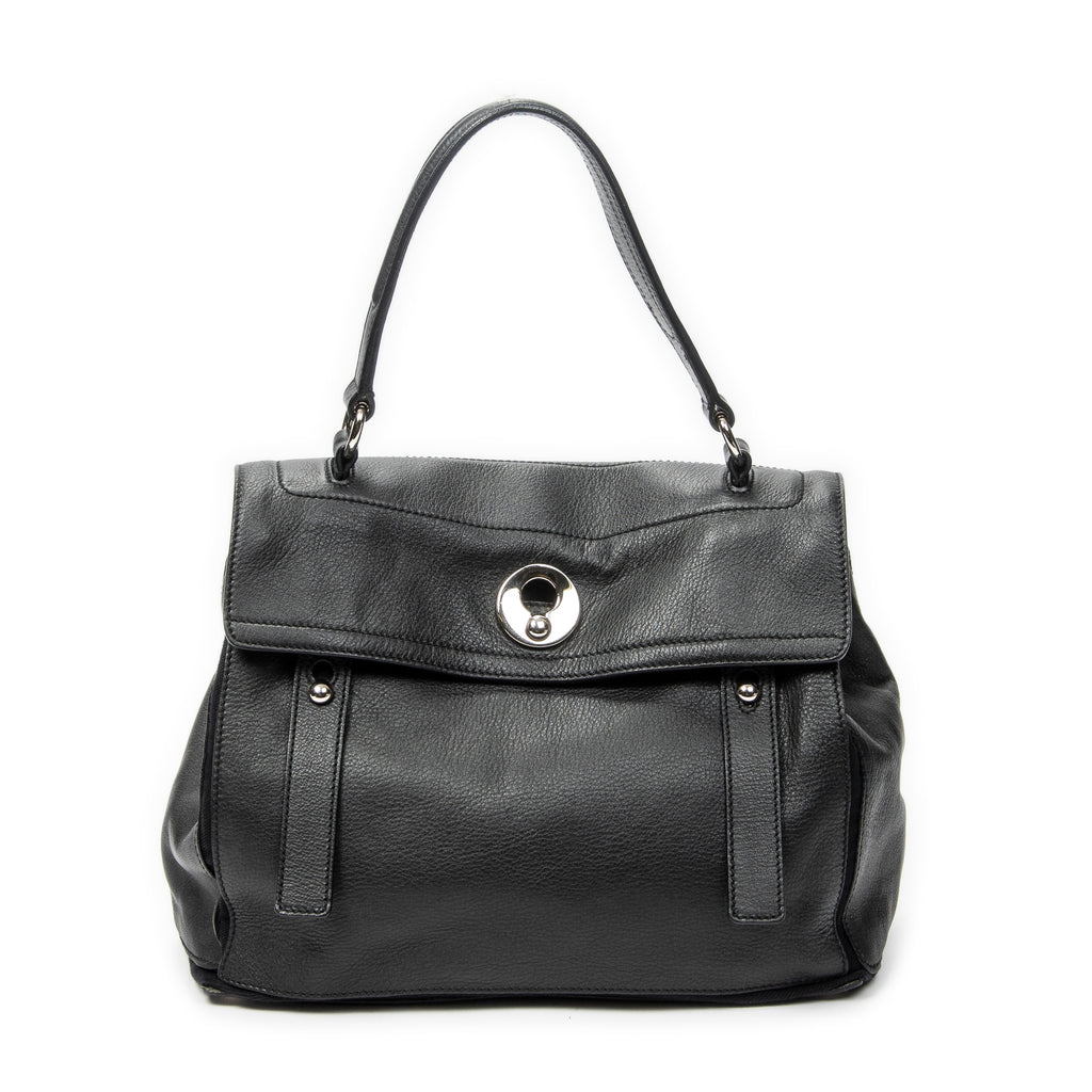 Shoulder Bag Muse Two Black Grained Calfskin Leather