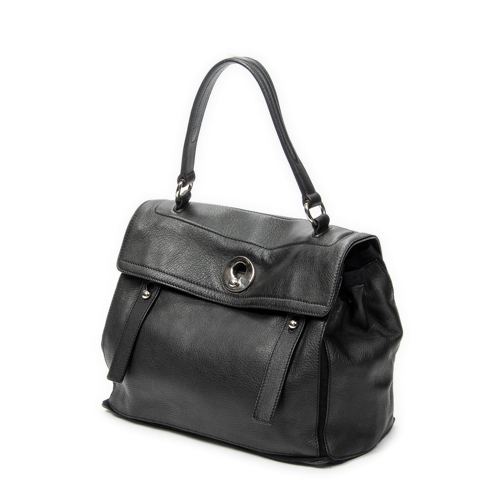 Shoulder Bag Muse Two Black Grained Calfskin Leather