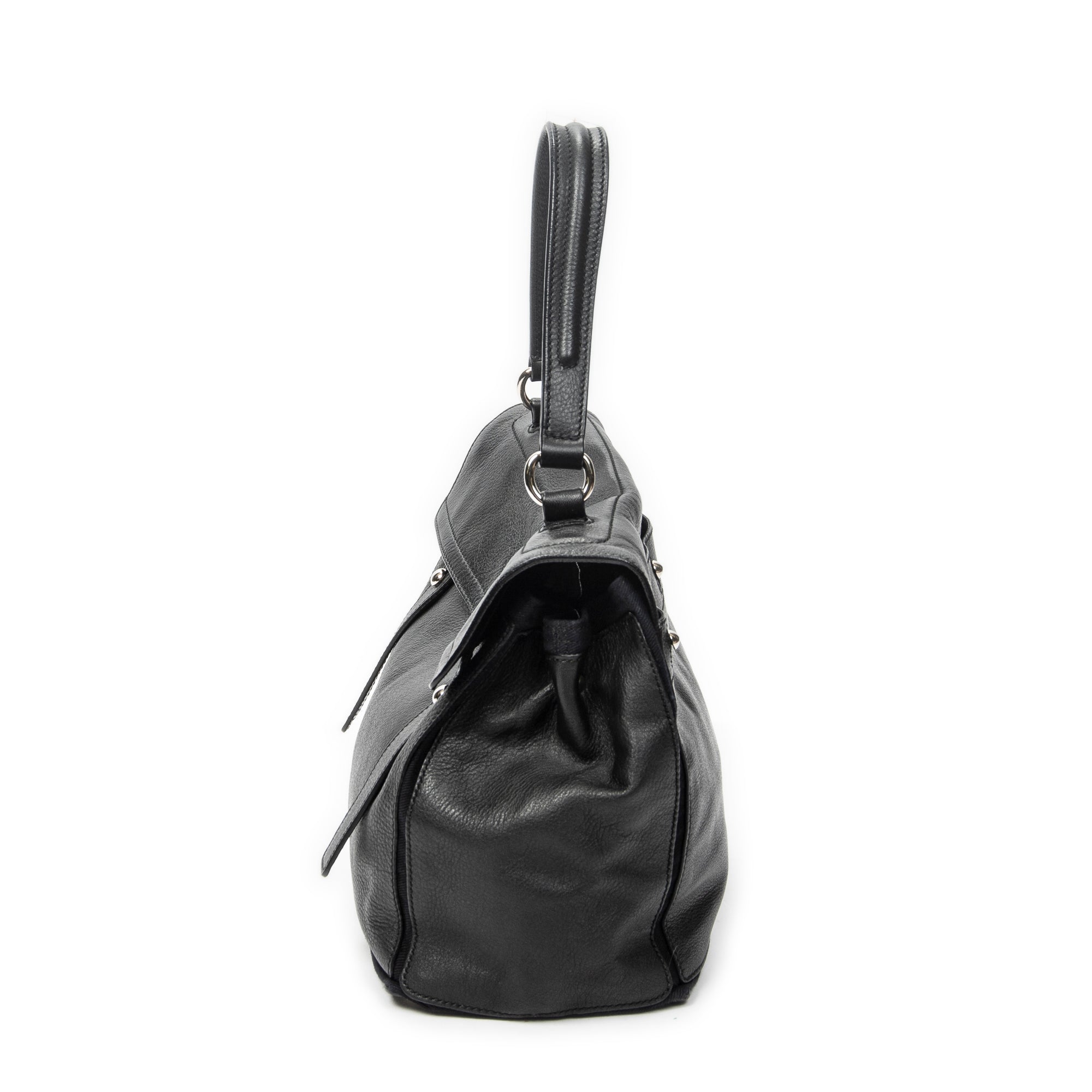 Shoulder Bag Muse Two Black Grained Calfskin Leather
