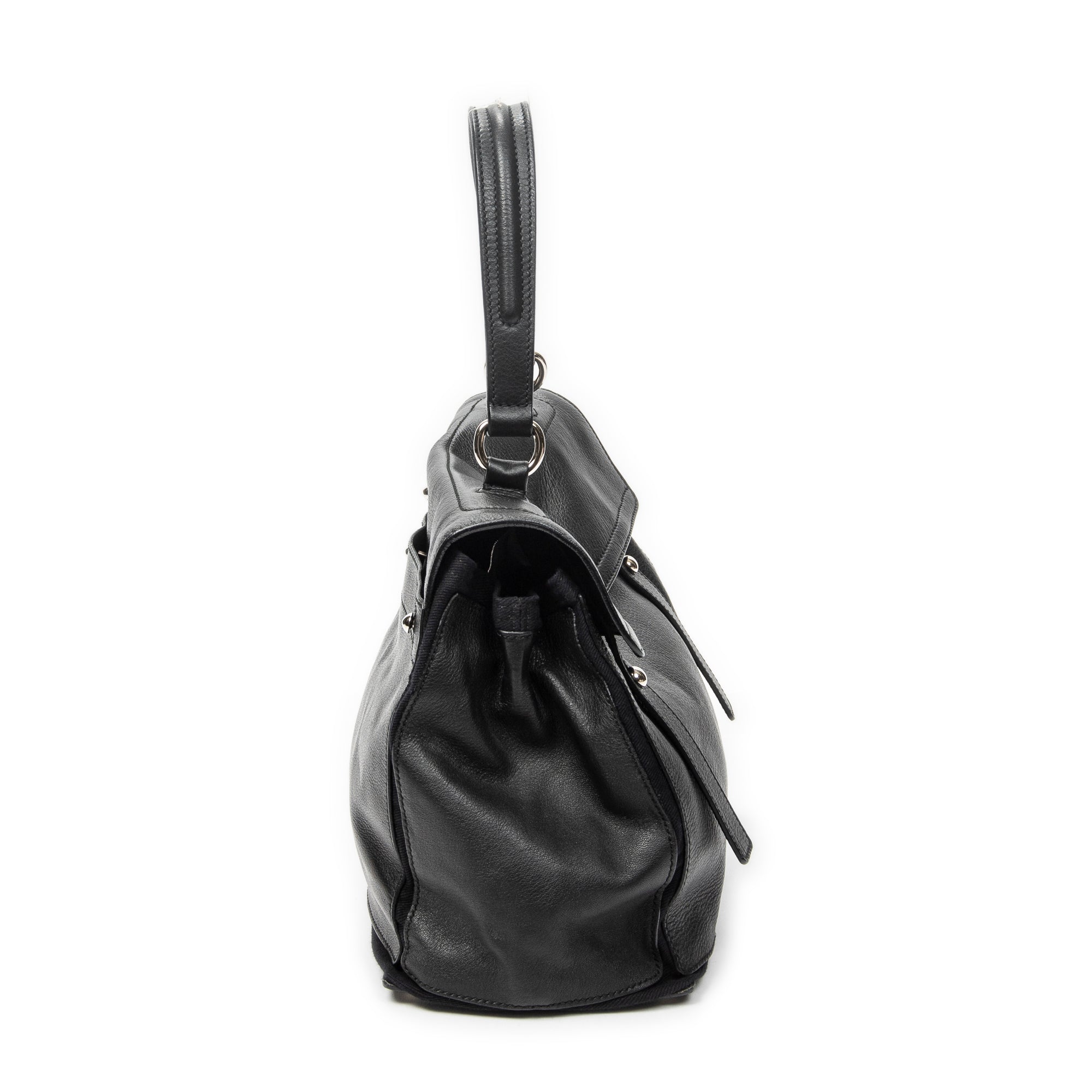 Shoulder Bag Muse Two Black Grained Calfskin Leather