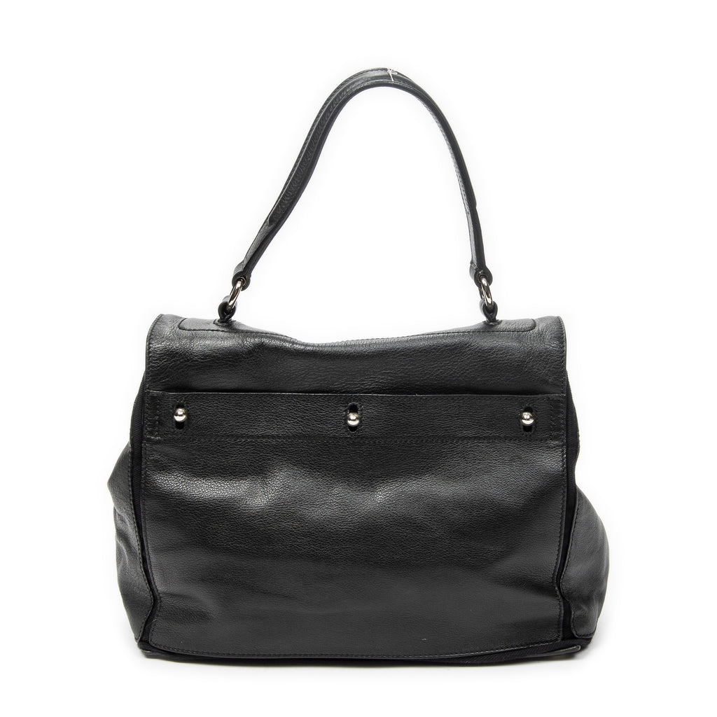 Shoulder Bag Muse Two Black Grained Calfskin Leather