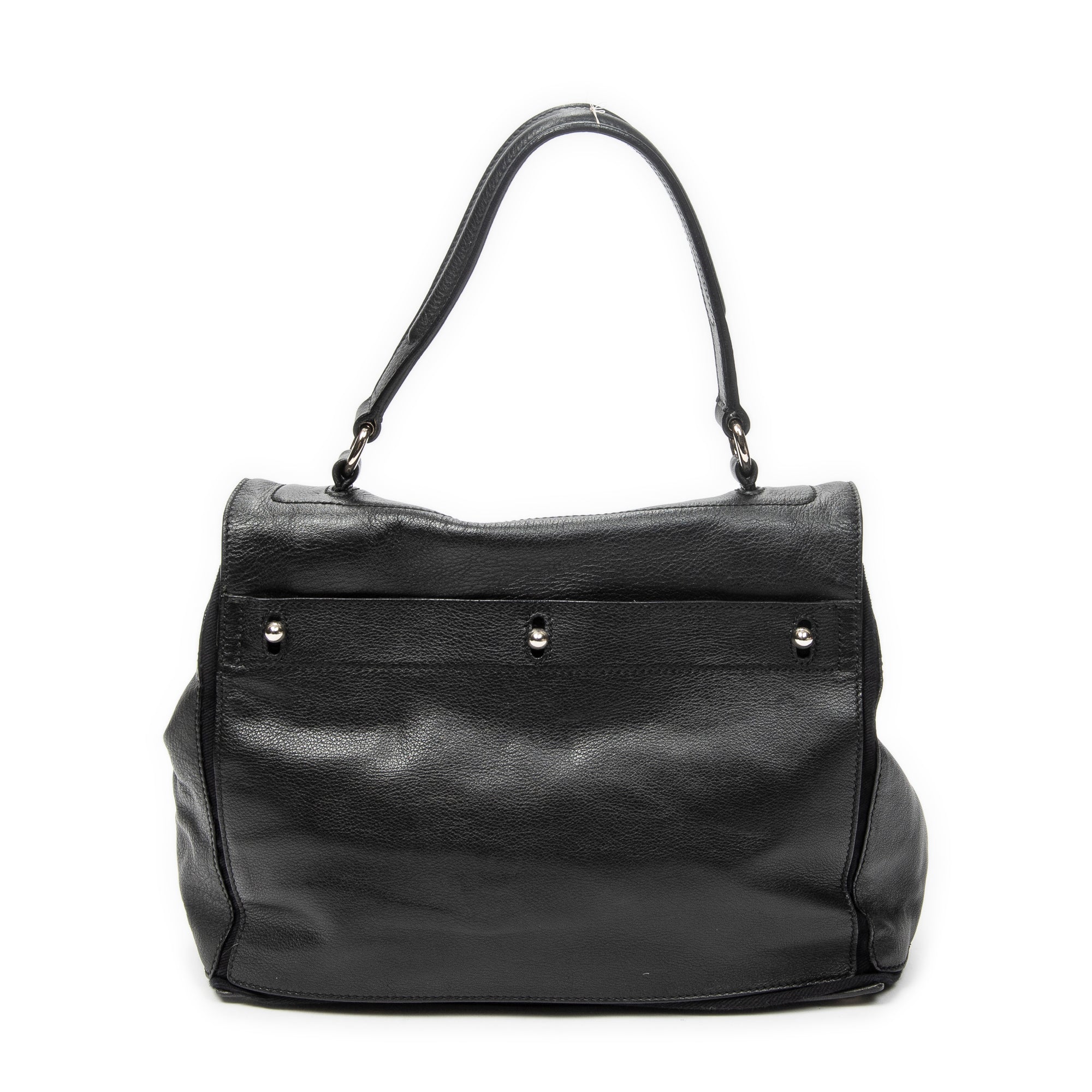 Shoulder Bag Muse Two Black Grained Calfskin Leather