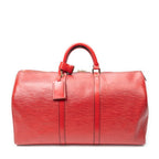 Travel Bag Keepall Black Stitching 50 Red Epi