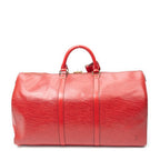 Travel Bag Keepall Black Stitching 50 Red Epi