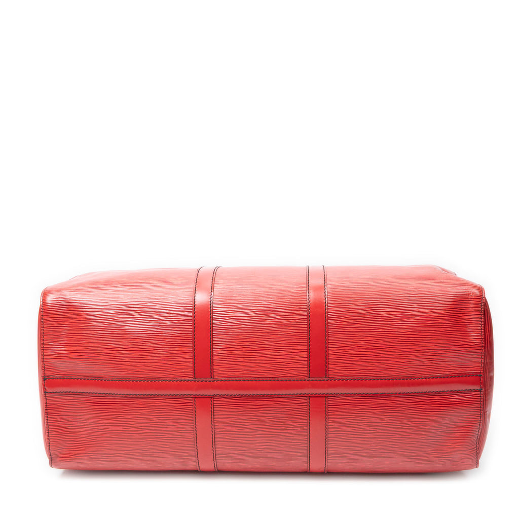 Travel Bag Keepall Black Stitching 50 Red Epi