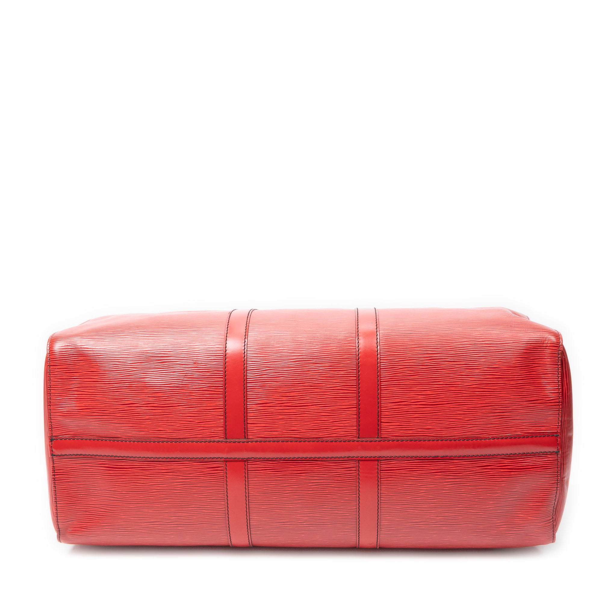 Travel Bag Keepall Black Stitching 50 Red Epi