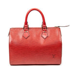 Handbag Speedy Black Stitching 25 Red Epi