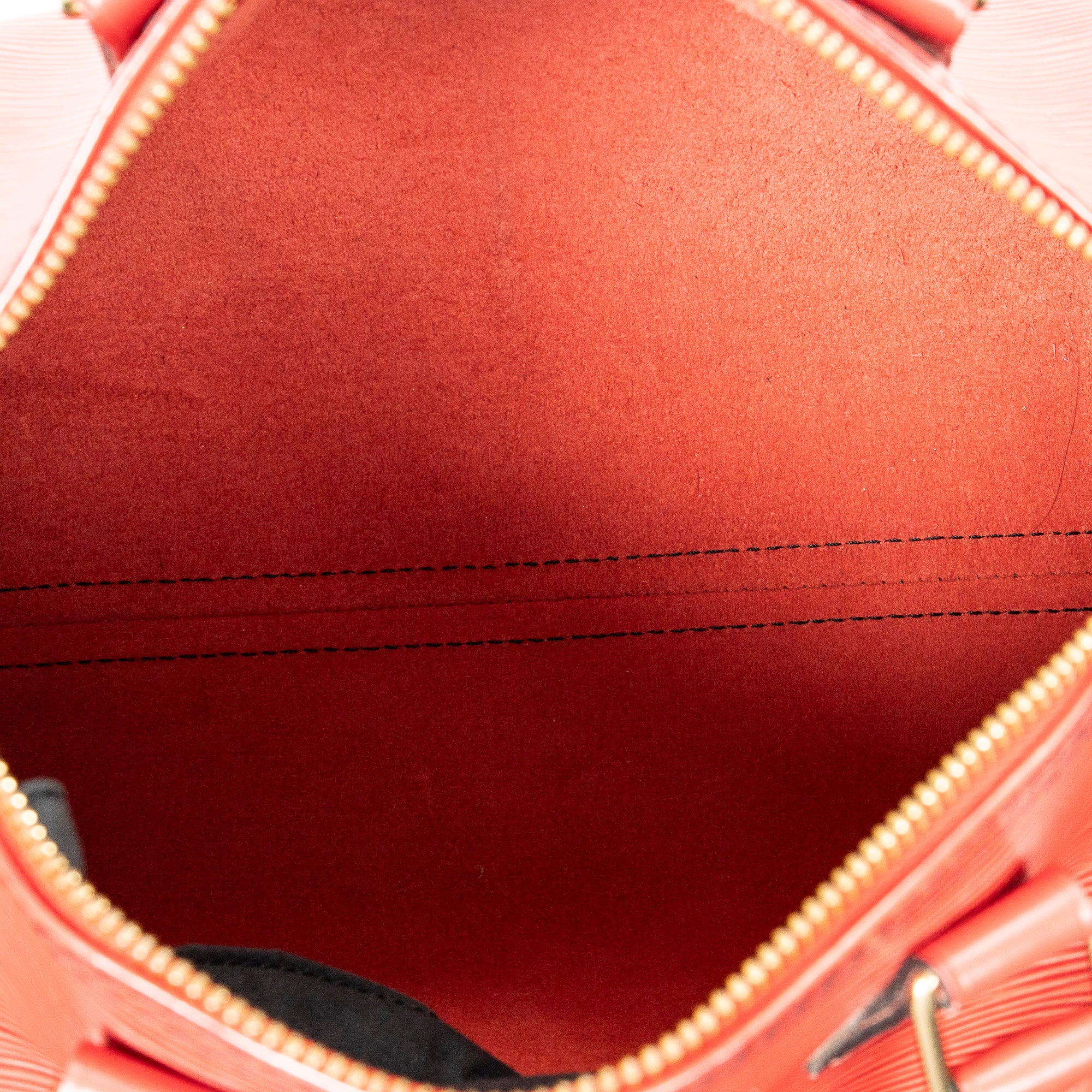 Handbag Speedy Black Stitching 25 Red Epi