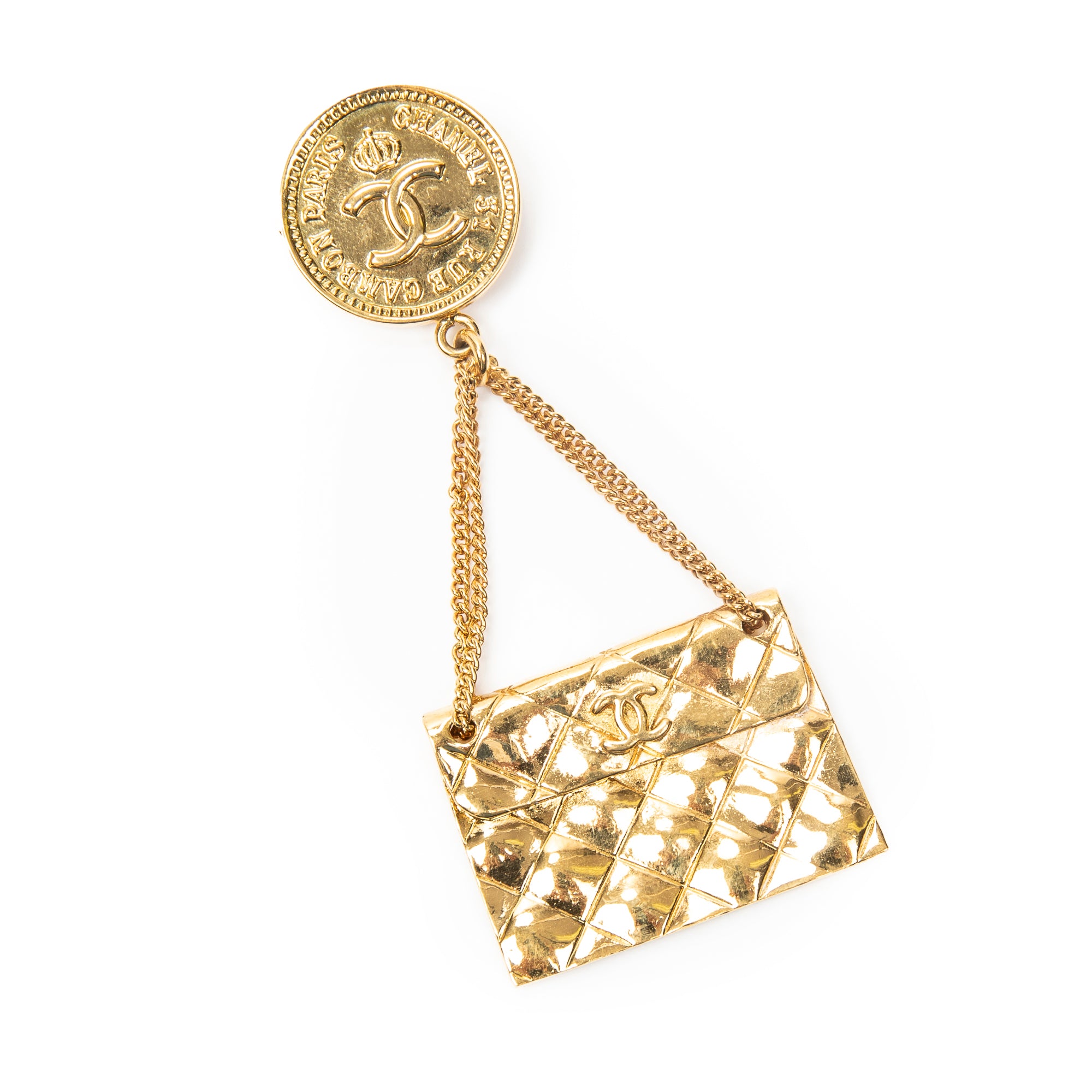 Brooch Bag Motif Brooch Pin Gold Gold Plated