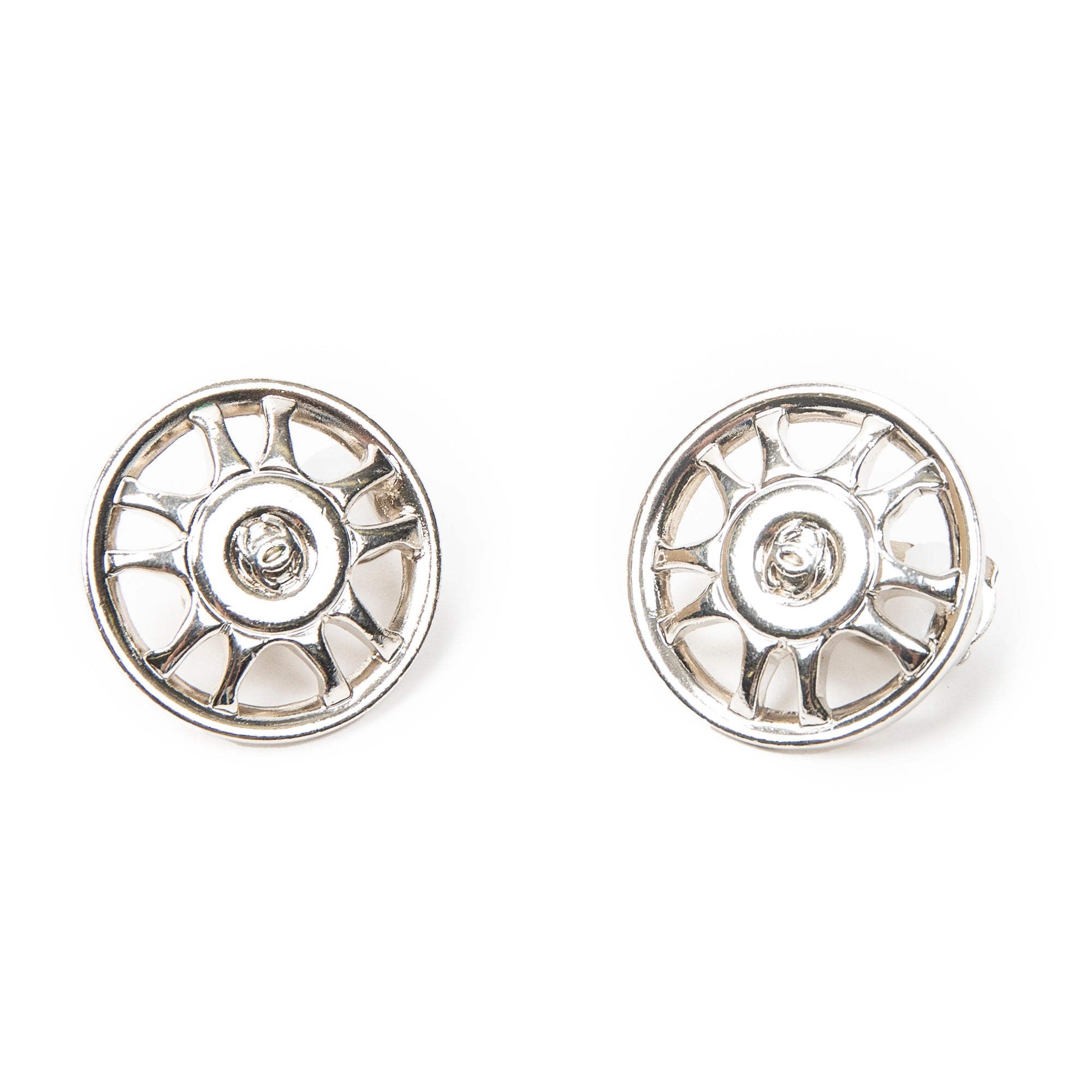 Earrings CC Wheels Clip On Earrings Silver Silver Plated