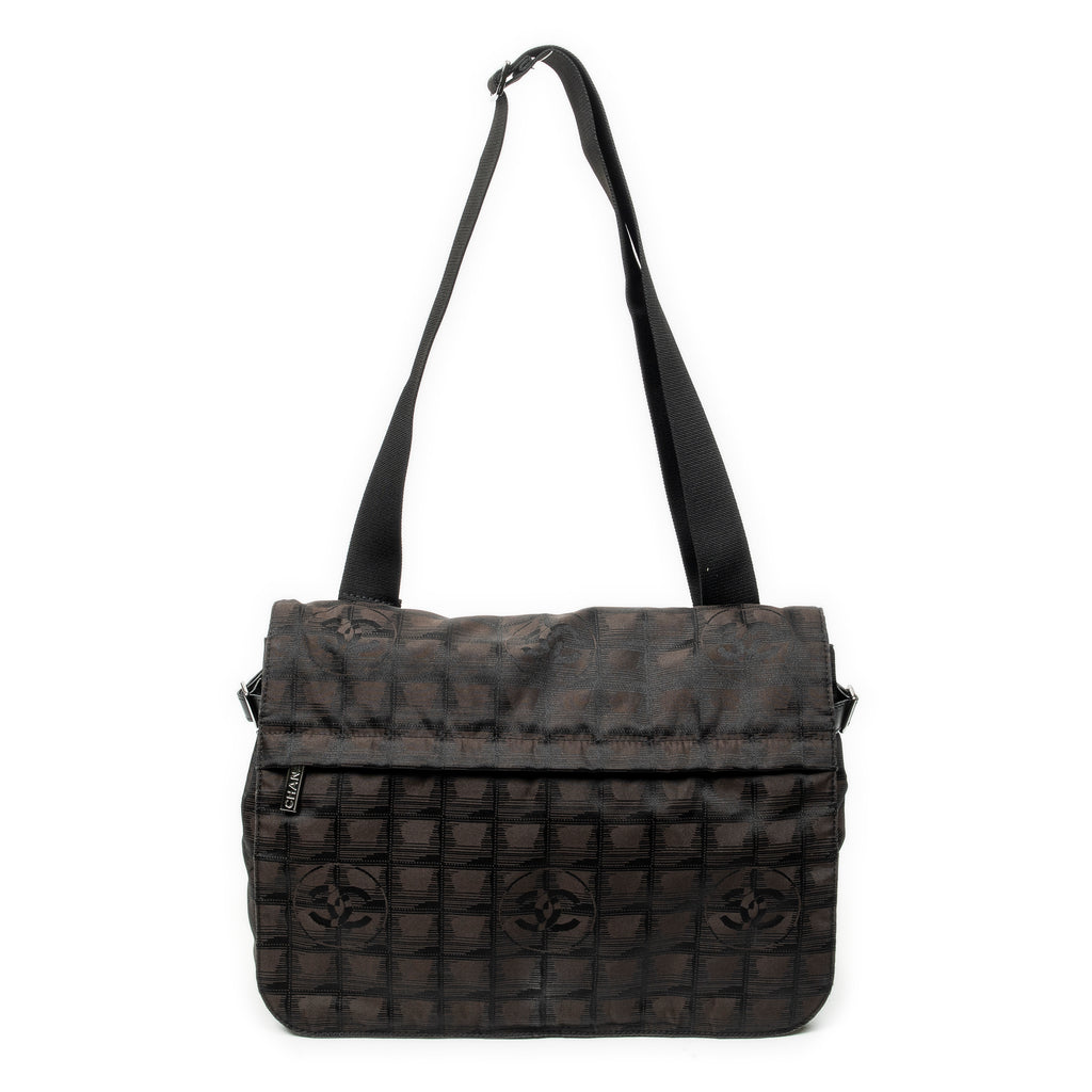 Shoulder Bag New Travel Line Flap Messenger Dark Brown Travel Line Nylon Canvas