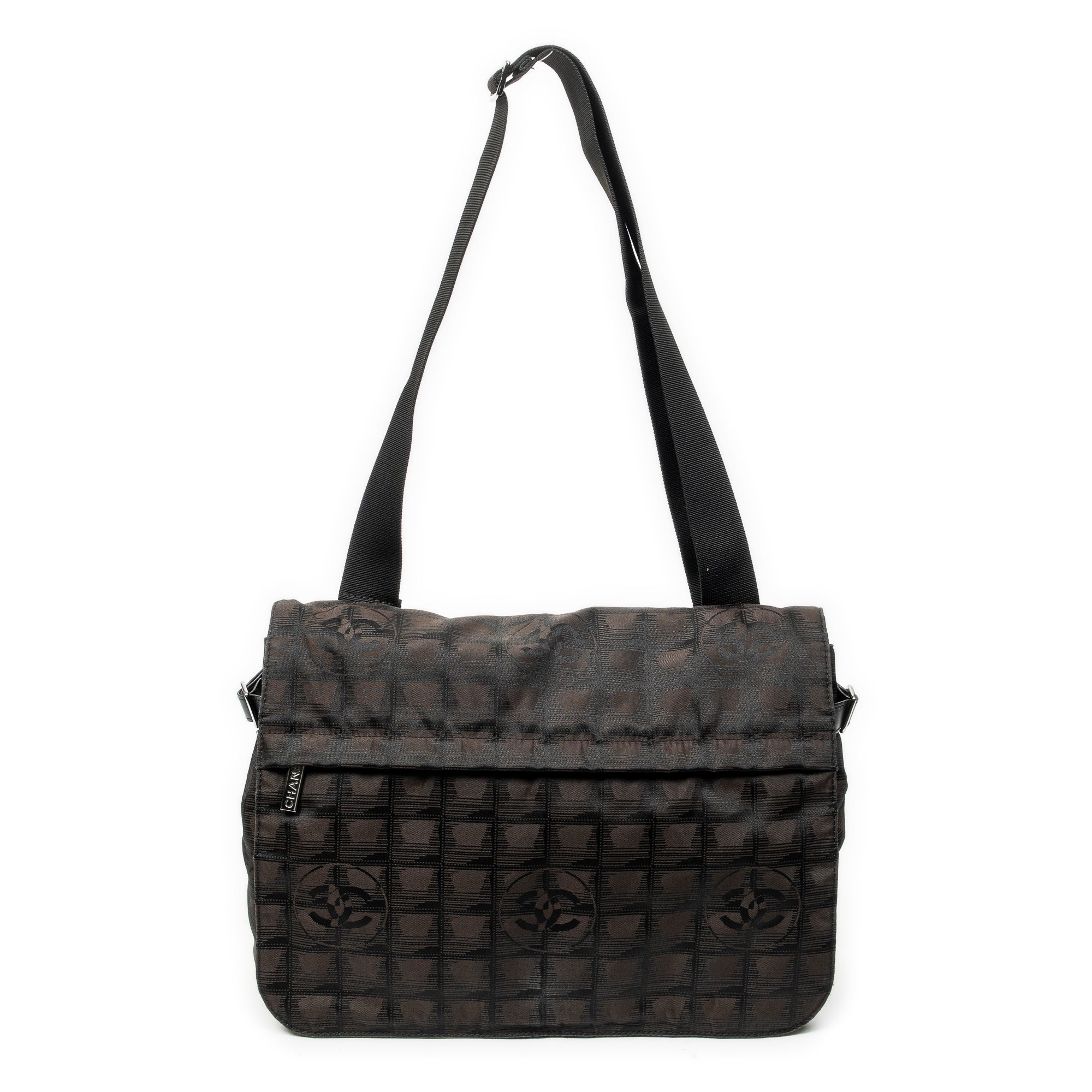 Shoulder Bag New Travel Line Flap Messenger Dark Brown Travel Line Nylon Canvas